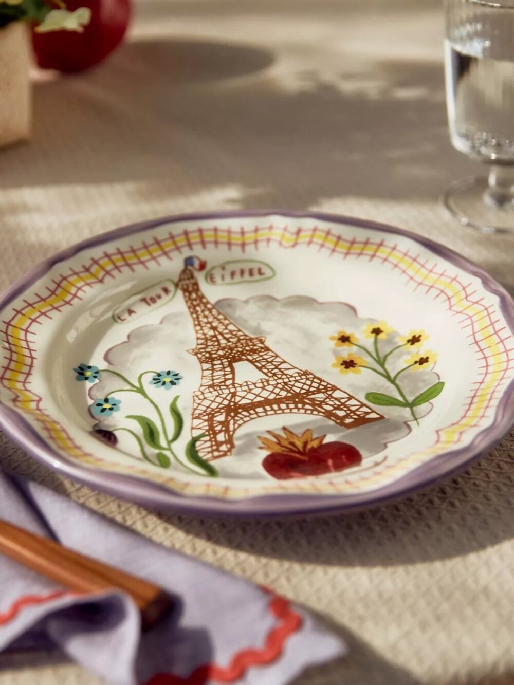 NIB Anthropologie Nathalie Lete Dinner Plate- Eiffel Tower